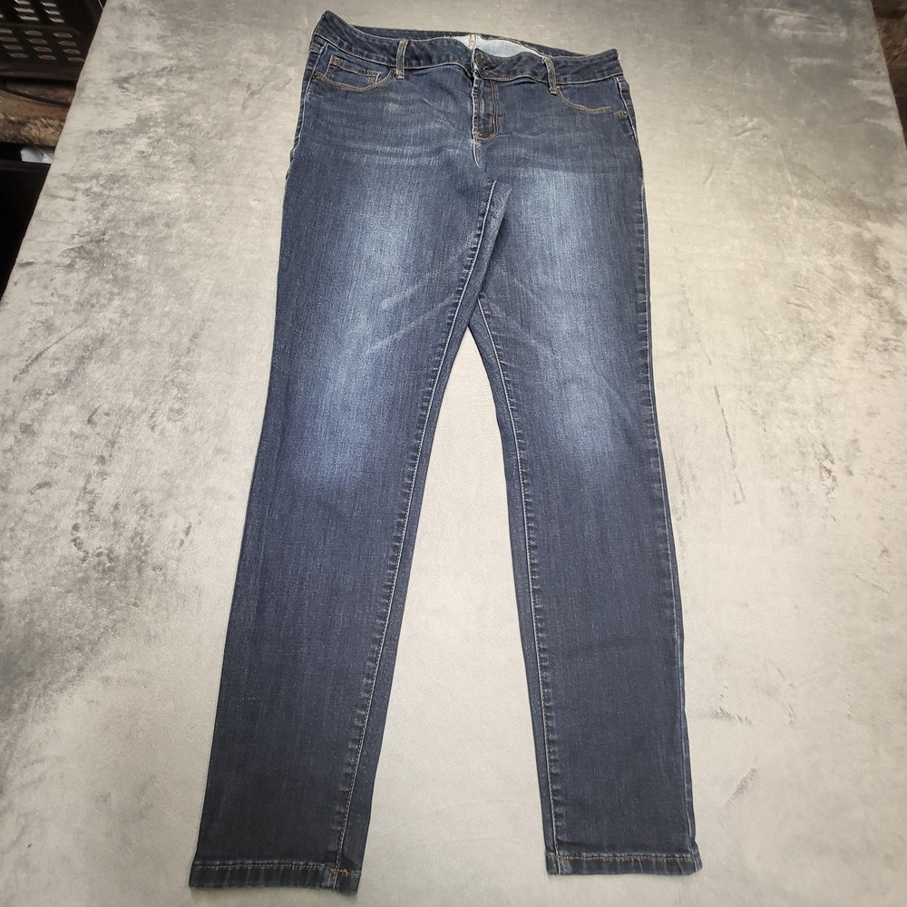 Old Navy Jeans Womens 16 Tall Blue Skinny Stretch Mid Rise Slim Denim
